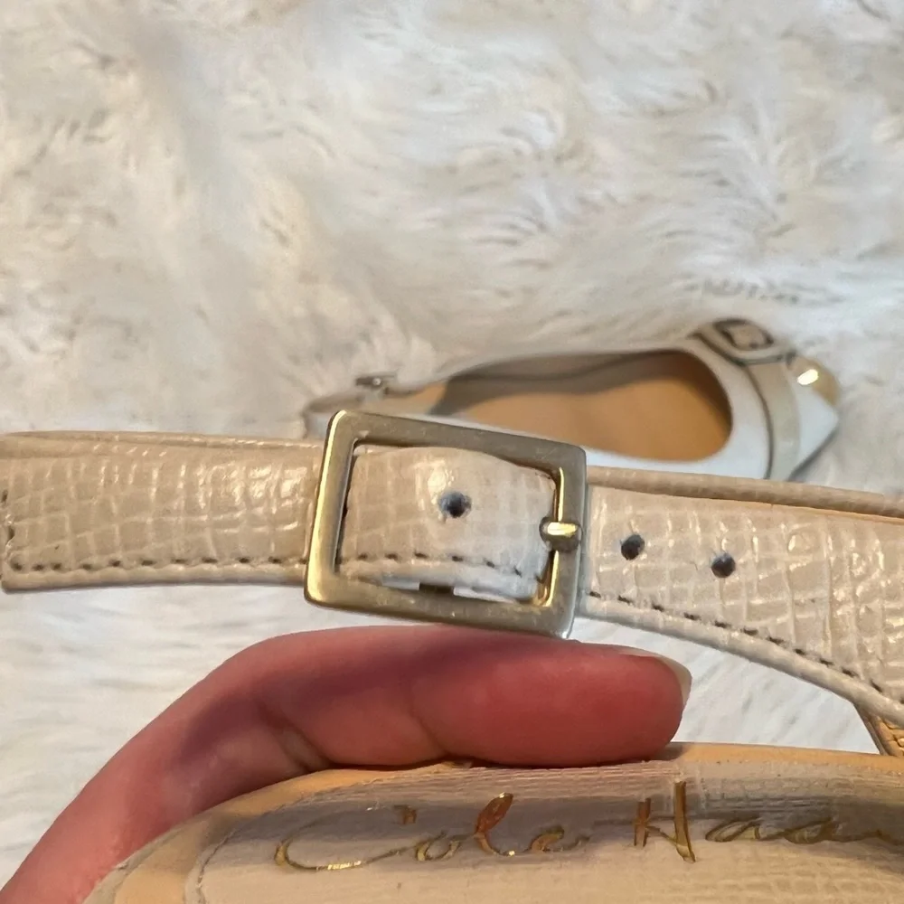 Cole Haan Nike Air Technology sling back Peep Toe Heels buckle detail Size 8 1/2